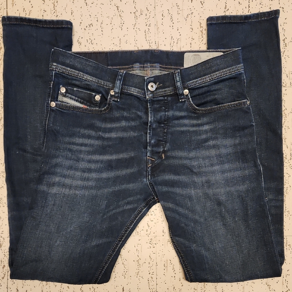 Diesel Dark Blue Wash Tepphar Slim Carrot Fit Denim Jeans